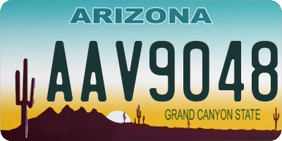 AZ license plate AAV9048