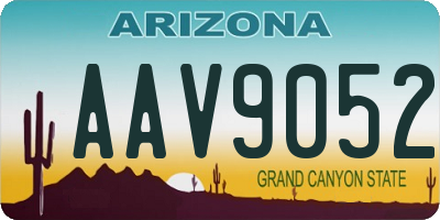 AZ license plate AAV9052