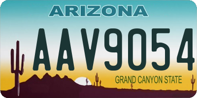 AZ license plate AAV9054