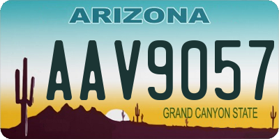 AZ license plate AAV9057