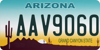 AZ license plate AAV9060