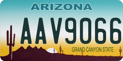 AZ license plate AAV9066