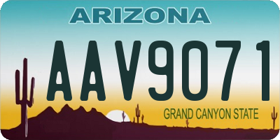 AZ license plate AAV9071