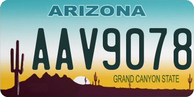 AZ license plate AAV9078