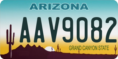 AZ license plate AAV9082