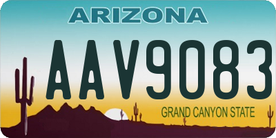 AZ license plate AAV9083
