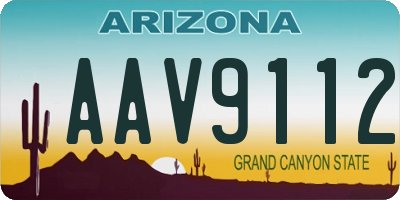 AZ license plate AAV9112