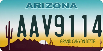 AZ license plate AAV9114