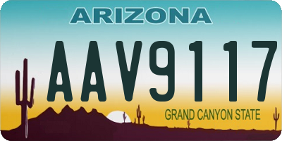 AZ license plate AAV9117