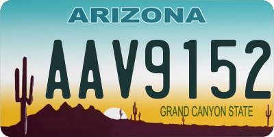 AZ license plate AAV9152