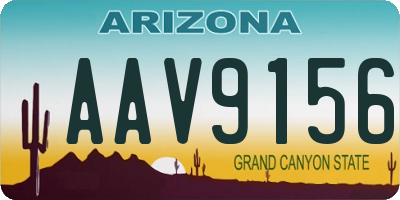 AZ license plate AAV9156