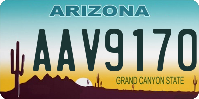 AZ license plate AAV9170