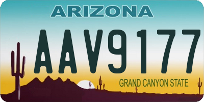 AZ license plate AAV9177