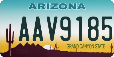 AZ license plate AAV9185