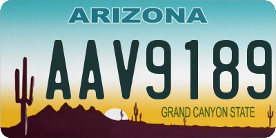 AZ license plate AAV9189