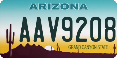 AZ license plate AAV9208