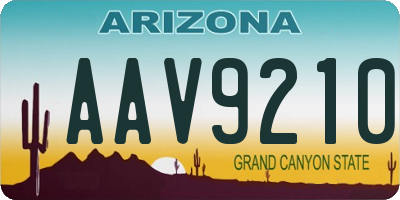 AZ license plate AAV9210
