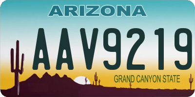 AZ license plate AAV9219