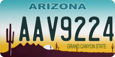 AZ license plate AAV9224