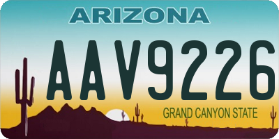 AZ license plate AAV9226