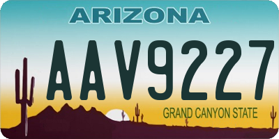 AZ license plate AAV9227
