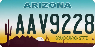 AZ license plate AAV9228