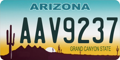 AZ license plate AAV9237