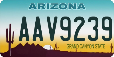 AZ license plate AAV9239