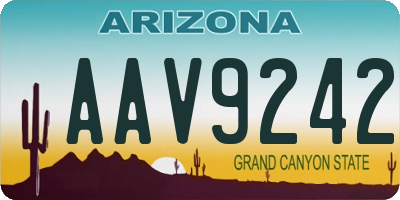 AZ license plate AAV9242