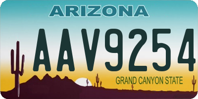 AZ license plate AAV9254