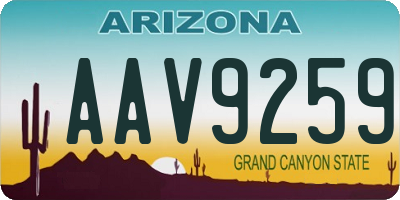 AZ license plate AAV9259