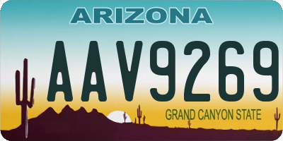 AZ license plate AAV9269