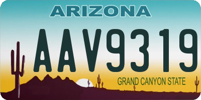 AZ license plate AAV9319