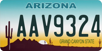 AZ license plate AAV9324