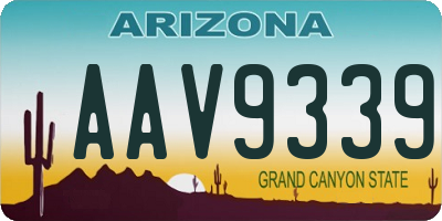 AZ license plate AAV9339
