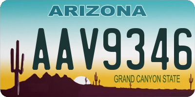 AZ license plate AAV9346