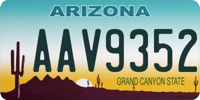 AZ license plate AAV9352