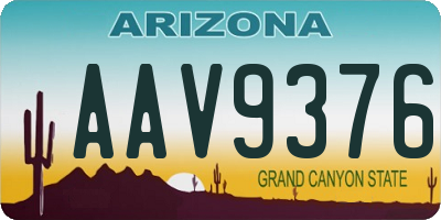 AZ license plate AAV9376