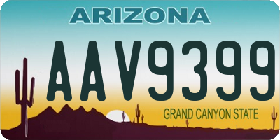 AZ license plate AAV9399