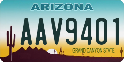 AZ license plate AAV9401