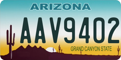 AZ license plate AAV9402