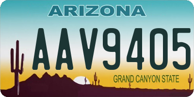 AZ license plate AAV9405