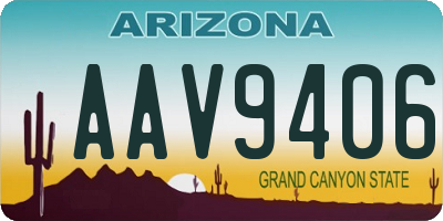 AZ license plate AAV9406