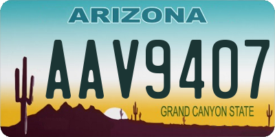 AZ license plate AAV9407