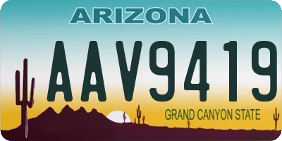 AZ license plate AAV9419