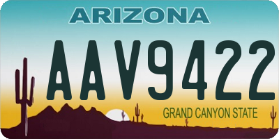 AZ license plate AAV9422