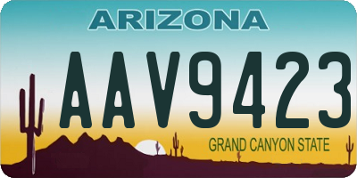 AZ license plate AAV9423