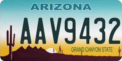AZ license plate AAV9432