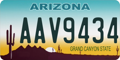 AZ license plate AAV9434
