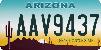 AZ license plate AAV9437